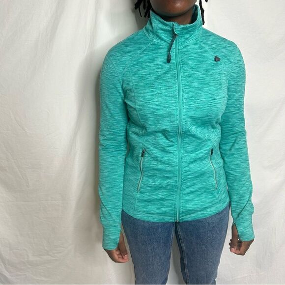 Tangerine Wind Jacket Thumb Hole Sweater Athletic Jacket Dri fit Teal Blue - Picture 11 of 13